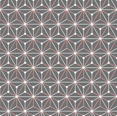 Japanese Pastel Hexagon Star Vector Seamless Pattern