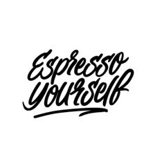 Coffee seamless pattern design. Decorate text in brown colors.