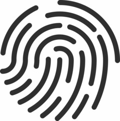 Fingerprint minimal scanning icon sign 