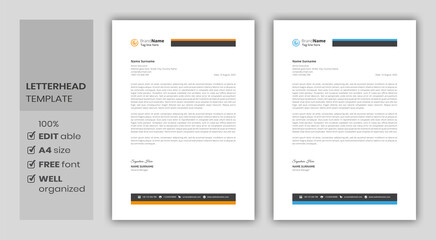 Letterhead format template, business style letterhead design template. Company letterhead template designs. Letterhead, Template.