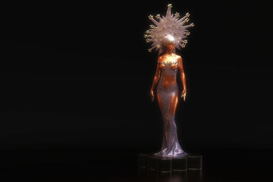 Artistic 3D Illustration of a Statuette