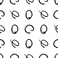 Seamless pattern with sketch round squiggle