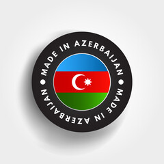 Made in Azerbaijan text emblem badge, concept background