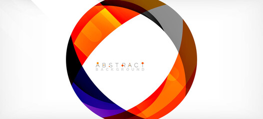 Color circle shapes, minimal geometric background. Trendy dynamic composition. Vector Illustration For Wallpaper, Banner, Background, Landing Page