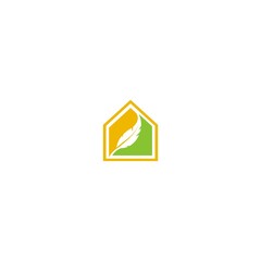 Real Estate logo, Roof Construction logo design template vector illustration