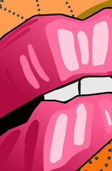 PopArt lips vector for every use.