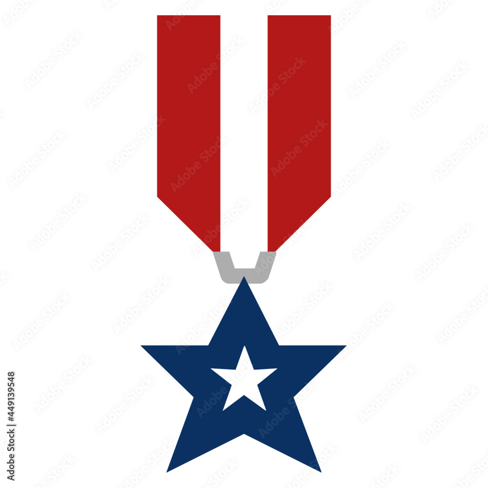 Sticker military medal flat icon