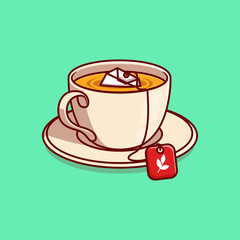 delicious hot tea drink vector illustration design
