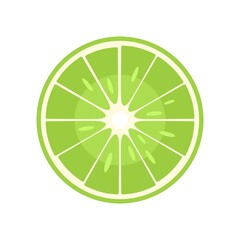 Raw half lime icon flat isolated vector