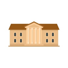 Institute building icon flat isolated vector