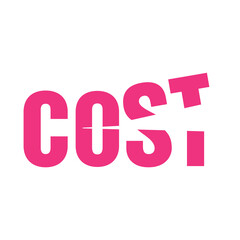 scissor cutting cost text on blackboard background.