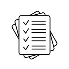Checklist vector icon. Black illustration isolated on white background for graphic and web design.