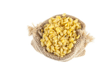 Fried soybean in bag sack.