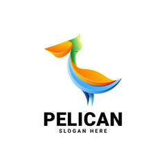 Fototapeta na wymiar pelican logo with gradient color