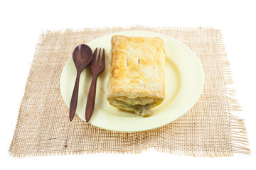 Mushroom pie homemade.