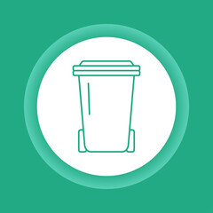 Bin line color button icon. Zero waste lifestyle