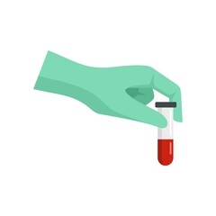 Blood analyse icon flat isolated vector