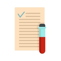 Blood test results icon flat isolated vector