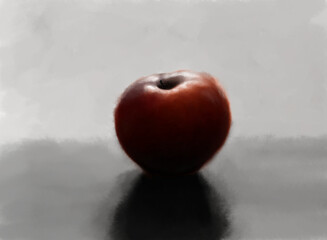 Red apple in the shadow