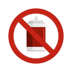 No energy drink icon flat isolated vector