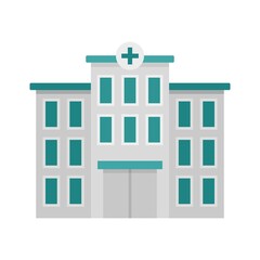 Hospital building icon flat isolated vector