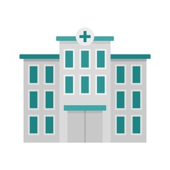 Hospital building icon flat isolated vector
