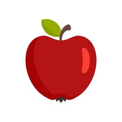 Fresh eco apple icon flat isolated vector