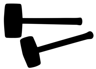 Large hammer sledgehammer. Vector image.
