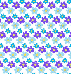 Simple flowers pattern. trendy repeating texture print, background. Vector illustration