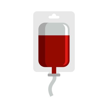 Hospital blood transfusion icon flat isolated vector