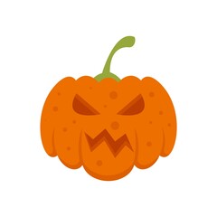 Face pumpkin icon flat isolated vector