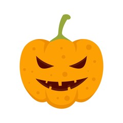 Lantern pumpkin icon flat isolated vector