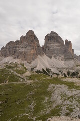 Enjoying the stunning views over the mountainous landscapes of Northern Italy's Dolomite Mountains at Tre Cime