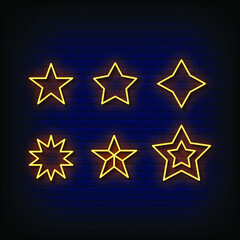 Star Neon Signboard On Brick Wall