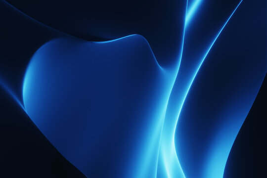 dark blue light curves, abstract background