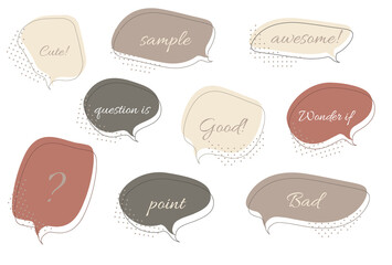 吹き出しフレームのベクターイラスト素材セット