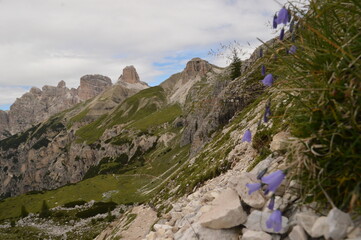 Enjoying the stunning views over the mountainous landscapes of Northern Italy's Dolomite Mountains at Tre Cime