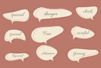 吹き出しフレームのベクターイラスト素材セット