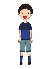 笑顔の男の子の全身イラスト