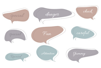 吹き出しフレームのベクターイラスト素材セット