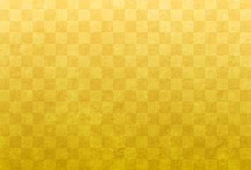 金色の市松模様のベクター背景(テクスチャ,グランジ,日本)