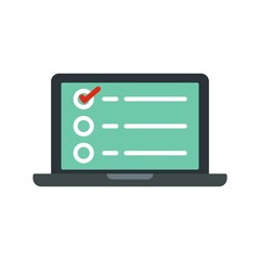 Government online survey icon flat isolated vector
