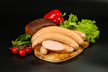 Natural meat sausages with minced meat