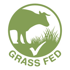 Grass-fed sticker for beef labeling