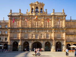 Fachada del Ayuntamiento de Salamanca en la Plaza mayor