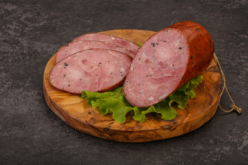 Smoked ham sausage with spices