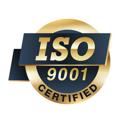 ISO 9001 icon as golden medal 