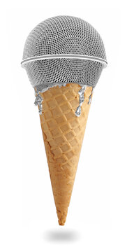 microphone ice cream isolated on white background