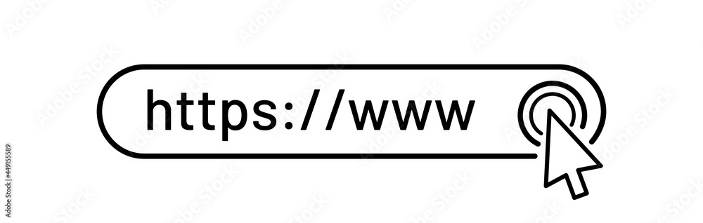 Poster Browser Address Bar with HTTPS Protocol Sign. Search Form Templates for Mobile and Websites.