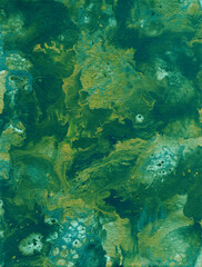 Naklejka na ściany i meble Background abstraction texture. Illustration of liquid acrylic resin. Divorces and smooth lines of paint, colors. Pearl modulations. Epoxy. Stone. Malachite. Green mineral. Moss. Jasper. 